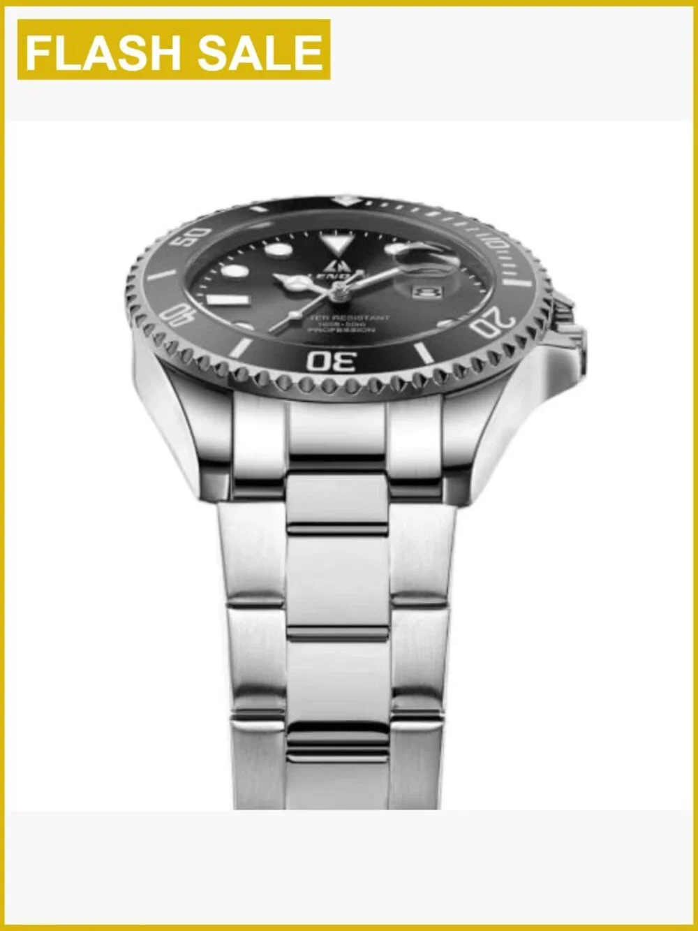 Men's Stainless Steel Analog Quartz Watch with Date & Luminous Dial